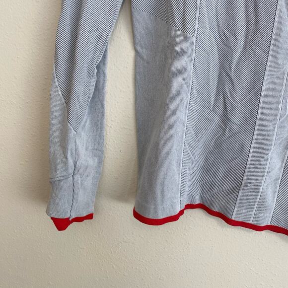 Athleta Women's Top Flurry Downslope Turtleneck Fitted Long Sleeve Grey Medium - Picture 2 of 7